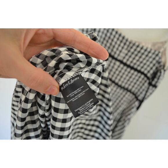 FOR LOVE & LEMONS Georgia Gingham Midi Dress in Black M - Picture 8 of 8